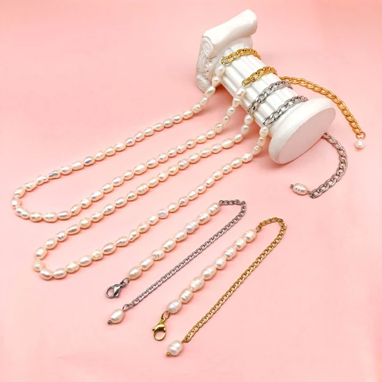 Manufacturer Customized Stainless Steel Color, 18K PVD Gold-Plated Stainless Steel Pearl Bracelet Wholesale Female Style