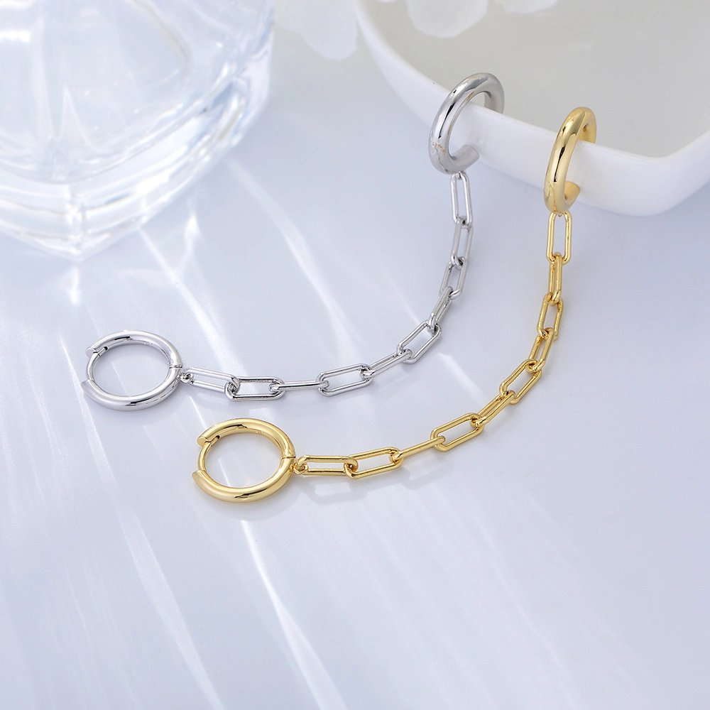 High Quality Women Jewelry Link Chain Ear Cuff Gold Plated Huggie