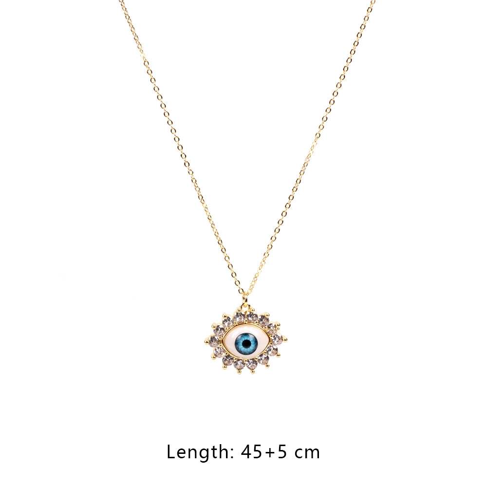 Fashion Jewelry Copper 18K Gold Plated Evil Eye Necklace