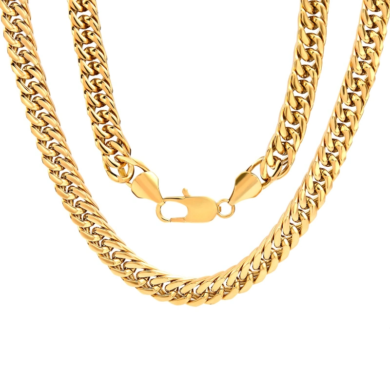 Chunky Thick Cuban Link Chain Necklace for Hip Hop Men Lady Fashion Jewelry 14K Gold Plated