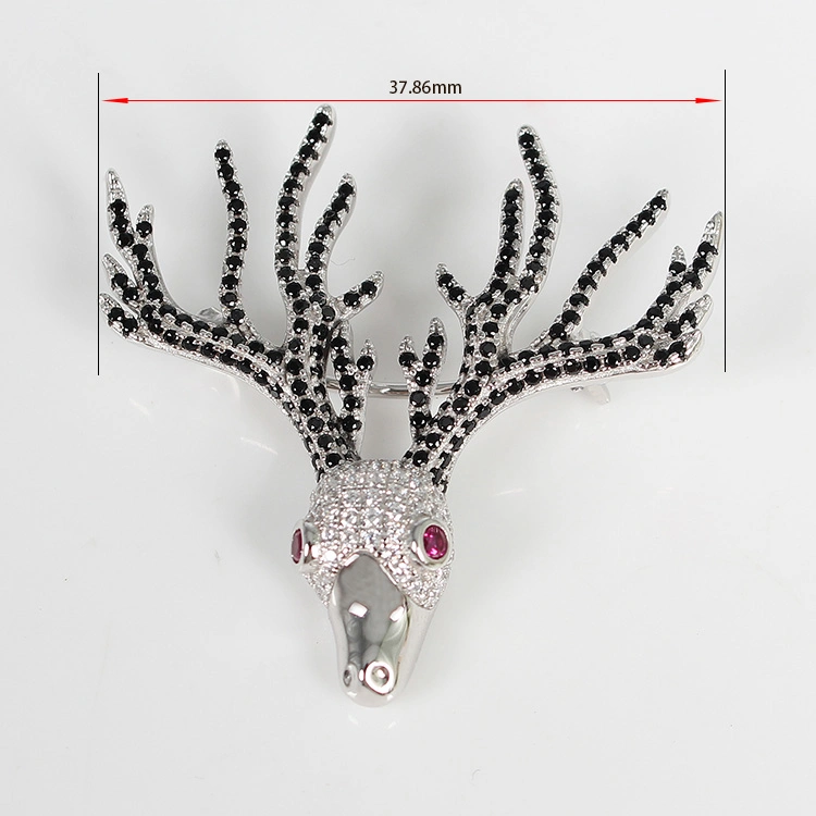 Fashion Trendy 925 Sterling Silver Deer Brooch