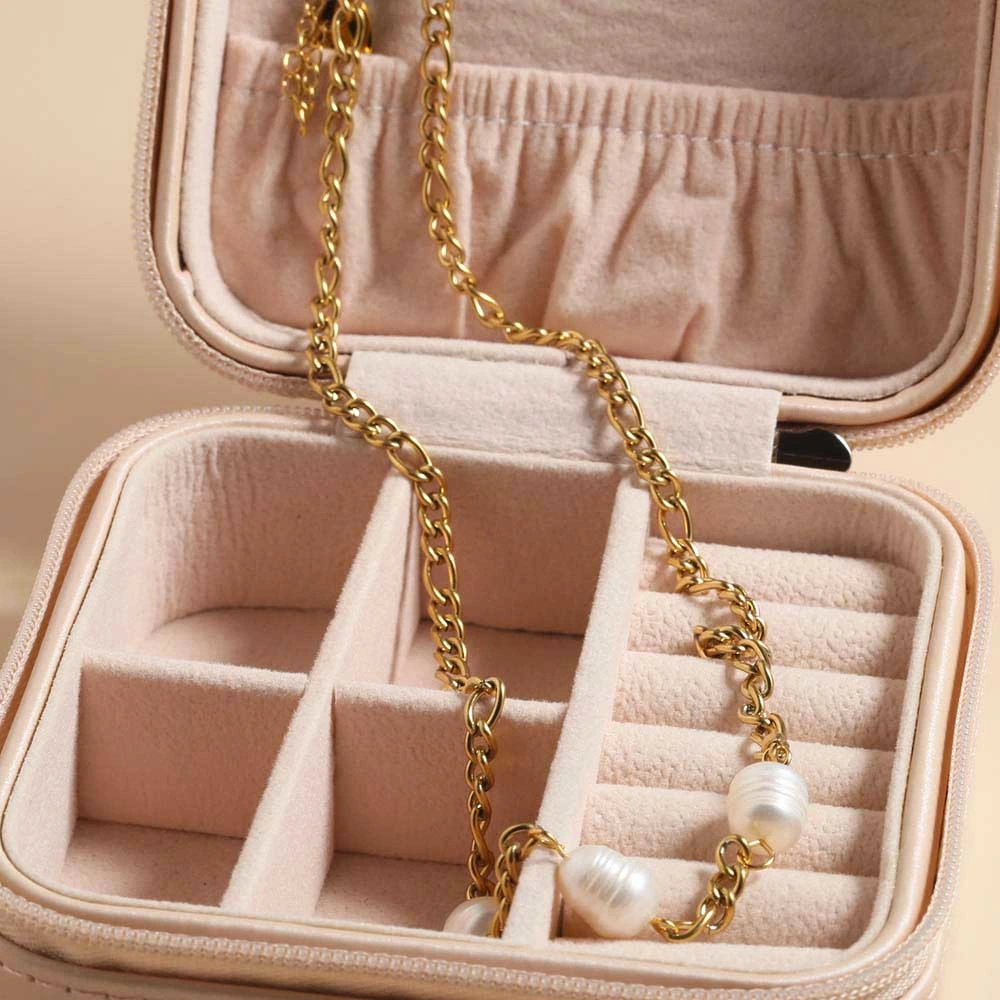 Manufacturer Customized 18K PVD Gold Plated Pearl Stainless Steel Fashion Women&prime;s Necklace Jewelry Supplier