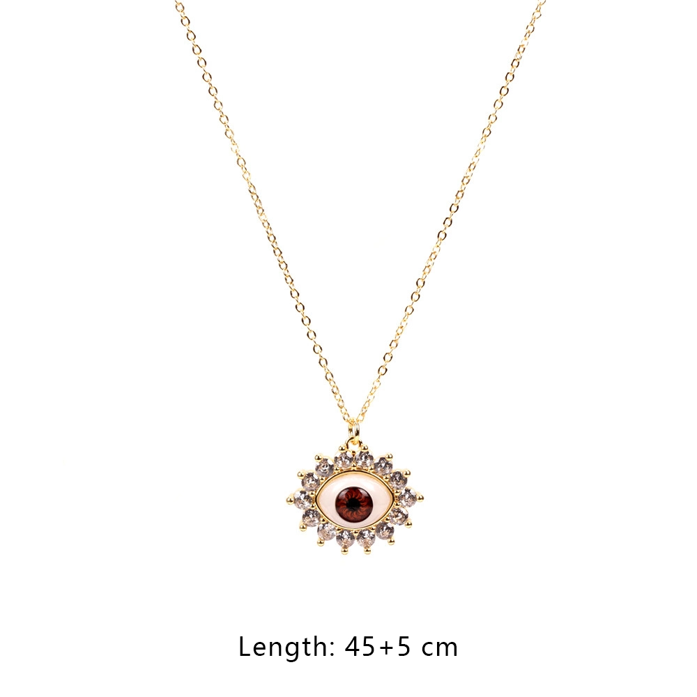 Fashion Jewelry Copper 18K Gold Plated Evil Eye Necklace