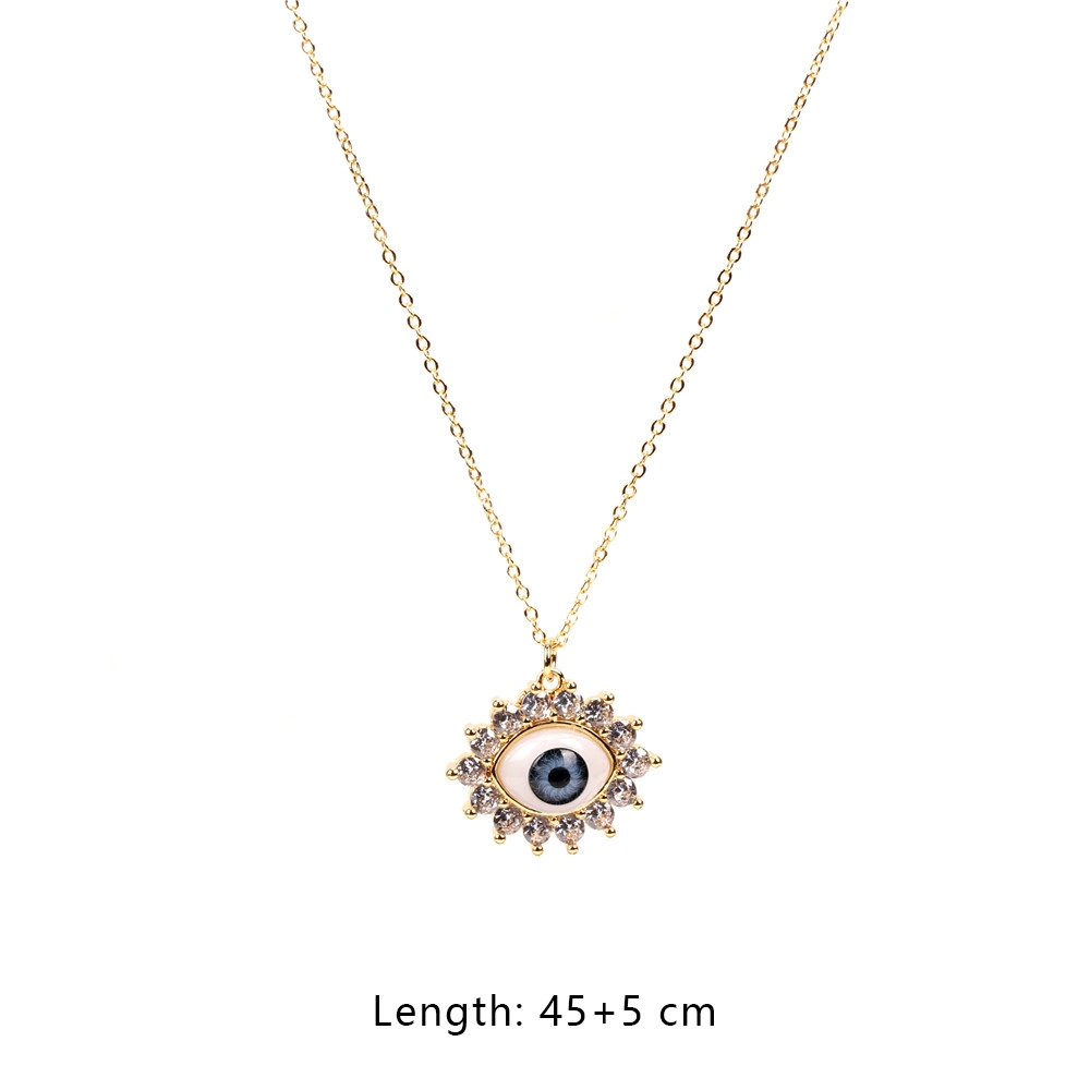 Fashion Jewelry Copper 18K Gold Plated Evil Eye Necklace