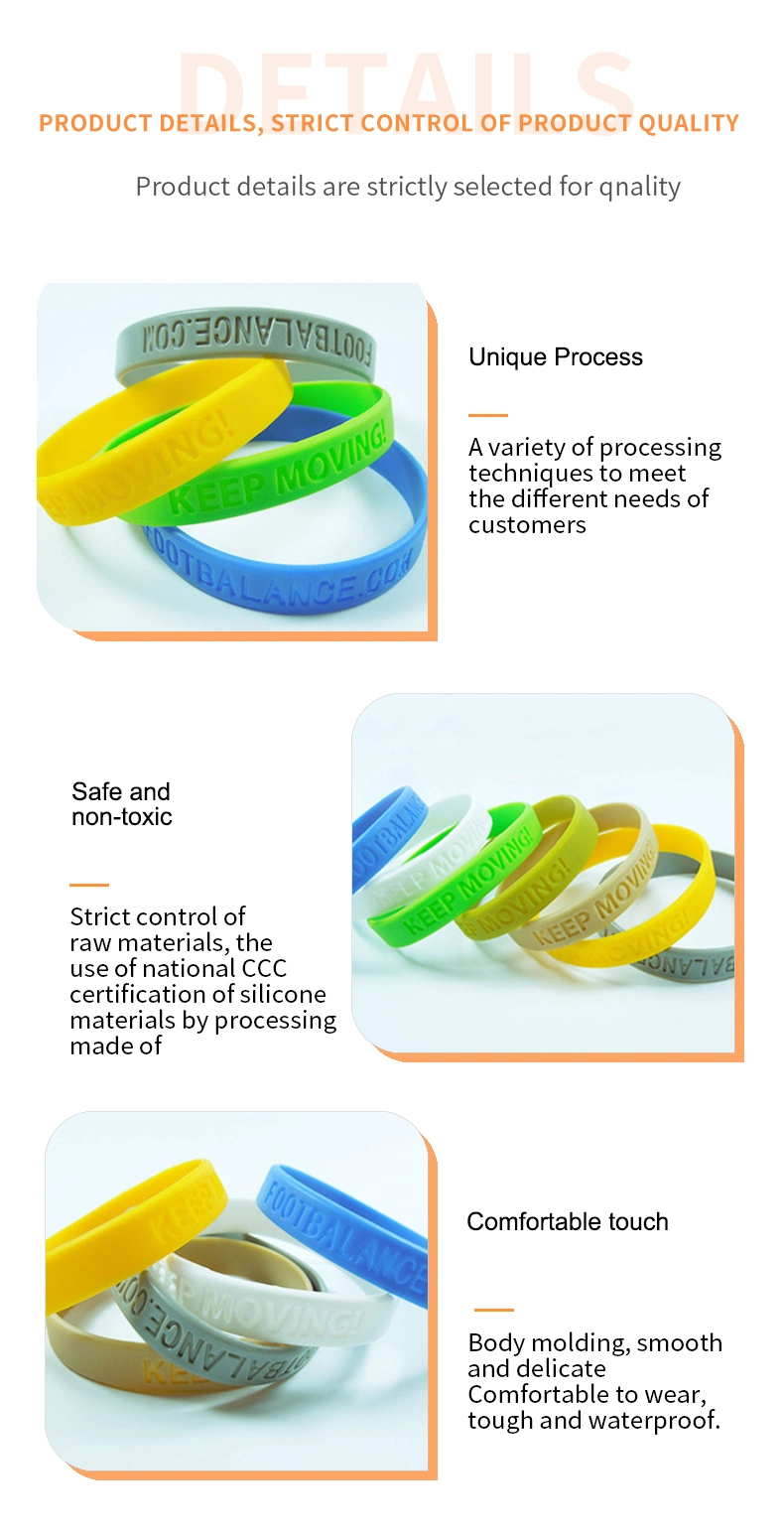 Wholesale Best-Selling Styles in Bulk with Custom Logo Printing and Moulding on Rubber Wristband Bracelets Customised Light-up Sports Silicone Bracelets