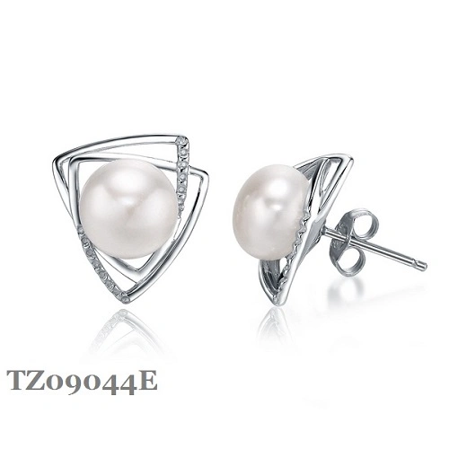 Fashion 925 Sterling Silver Pearl Earring Lock with CZ Classic Jewellery