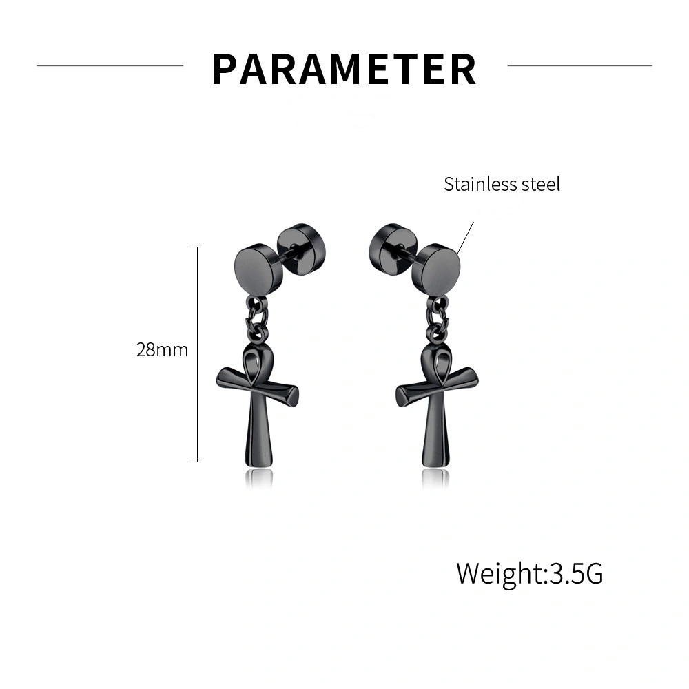 Cross Earrings Stud Stainless Steel Ear Stud for Women&prime;s