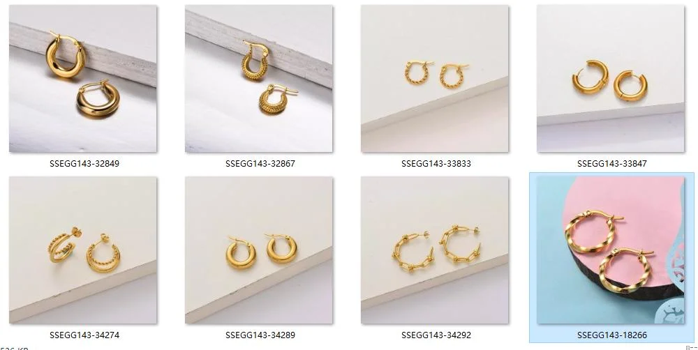 Hot Sale Non Tarnish Stainless Steel Jewelry Hoops Gold Plated Round Hoop Chunky Earrings