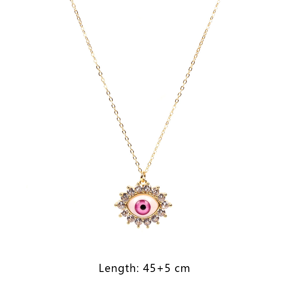 Fashion Jewelry Copper 18K Gold Plated Evil Eye Necklace