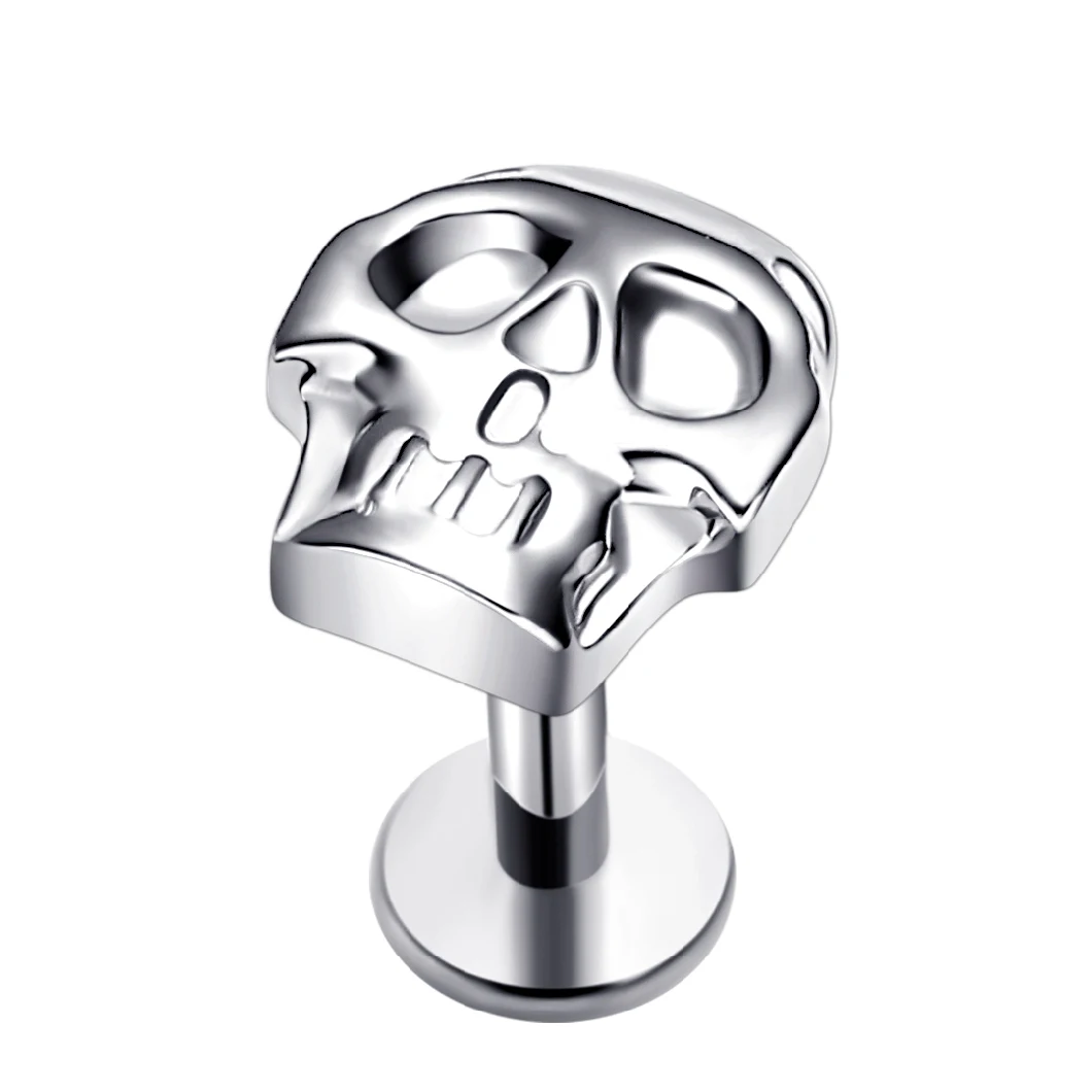 G23 Titanium Skull Internally Threaded Helix Ear Body Piercing Nose Stud