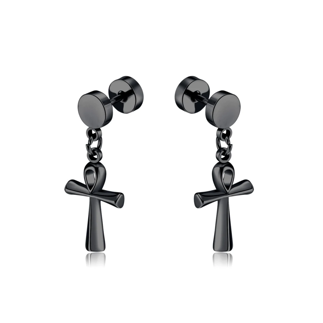 Cross Earrings Stud Stainless Steel Ear Stud for Women&prime;s